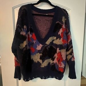 Anthropologie Multicolor V-Neck Sweater